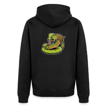 Cobra Snake Reptile Lover - Unisex Premium Organic Zip Hoodie - black - Back - Nico (187cm)