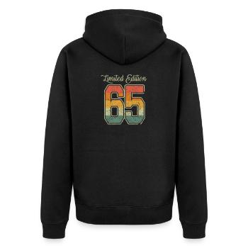 Retro Édition Limitée 65 millésime 1965 - Veste à capuche bio Premium Unisexe - noir - Dos - Nico (187cm)