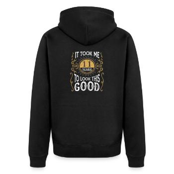 Drôle de cadeau pour le 11ème anniversaire 11 ans - Veste à capuche bio Premium Unisexe - noir - Dos - Nico (187cm)