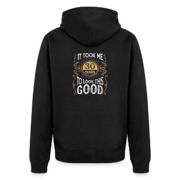Lustiges Geschenk Zum 30. Geburtstag 30 Jahre Alt - Unisex Premium Bio Zip Hoodie - Schwarz - Hinten - Nico (187cm)