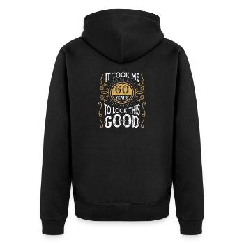 Drôle de cadeau pour le 60ème anniversaire 60 ans - Veste à capuche bio Premium Unisexe - noir - Dos - Nico (187cm)