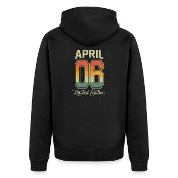 Vintage 16th Birthday April 2006 Sports Gift - Unisex Premium Organic Zip Hoodie - black - Back - Nico (187cm)