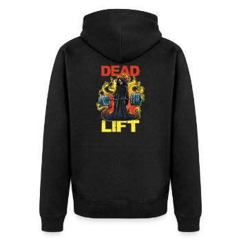 Sensenmann Deadlift Fitness Gewichtheben Tod Sport - Unisex Premium Bio Zip Hoodie - Schwarz - Hinten - Nico (187cm)