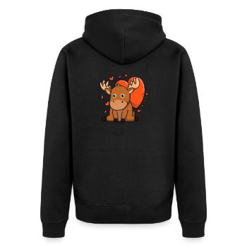 Sweet Moose Hearts Deer Lovers Saint-Valentin - Veste à capuche bio Premium Unisexe - noir - Dos - Nico (187cm)