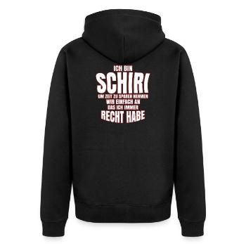 Ich Bin Schiri Lustige Schiedsrichter Sprüche - Unisex Premium Bio Zip Hoodie - Schwarz - Hinten - Nico (187cm)