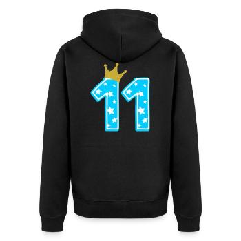 11 Couronne 11e anniversaire 11 ans - Veste à capuche bio Premium Unisexe - noir - Dos - Nico (187cm)
