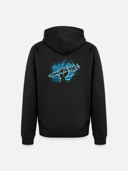 Plombier Chauffagiste Mécanicien Artisan - Veste à capuche bio Premium Unisexe - noir