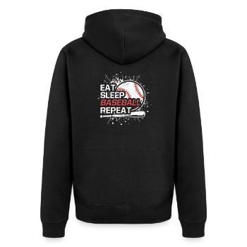 Mangez dormir Baseball Répéter Le lanceur de baseball - Veste à capuche bio Premium Unisexe - noir - Dos - Nico (187cm)