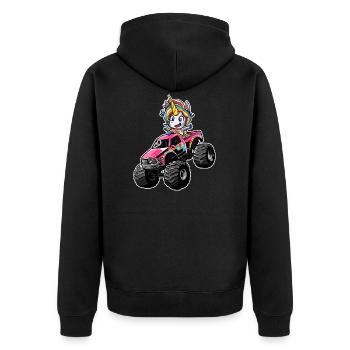 Monster Truck Licorne Camion Fille Pickup - Veste à capuche bio Premium Unisexe - noir - Dos - Nico (187cm)