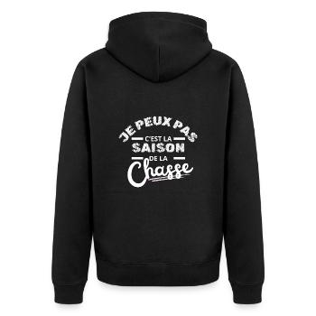 je peux pas saison chasse chasseur humour - Veste à capuche bio Premium Unisexe - noir - Dos - Nico (187cm)
