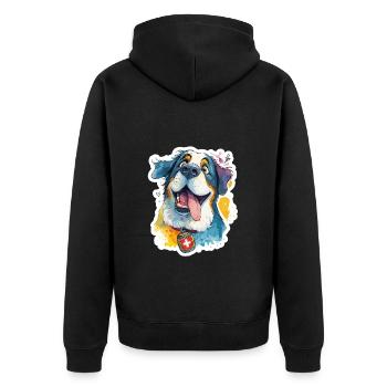 Saint-Bernard suisse majestueux - Veste à capuche bio Premium Unisexe - noir - Dos - Nico (187cm)