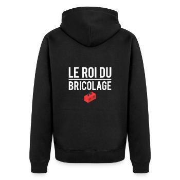 Le roi du bricolage cadeau papa bricoleur humour - Veste à capuche bio Premium Unisexe - noir - Dos - Nico (187cm)