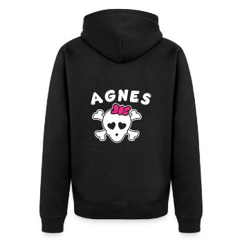 Pirate Agnes Design for Girls and Women - Unisex Premium Organic Zip Hoodie - black - Back - Nico (187cm)