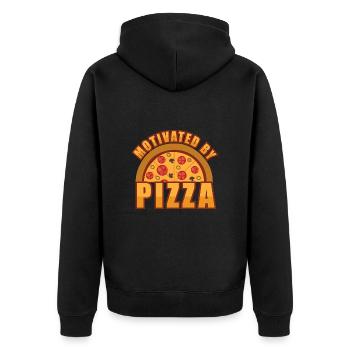 Motivé par la pizza - Veste à capuche bio Premium Unisexe - noir - Dos - Nico (187cm)