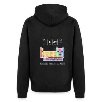 Chemie Katze Periodensystem der Elemente - Unisex Premium Bio Zip Hoodie - Schwarz - Hinten - Nico (187cm)