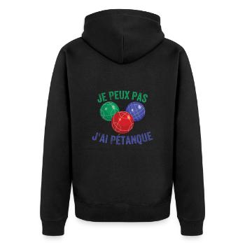 I Can't I Have the Boccia Balls Pétanque Ball - Unisex Premium Organic Zip Hoodie - black - Back - Nico (187cm)