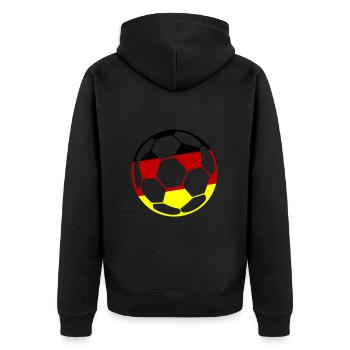 Soccer Germany - Unisex Premium Organic Zip Hoodie - black - Back - Nico (187cm)