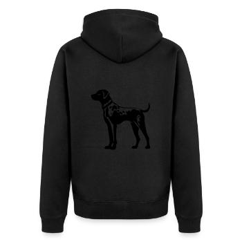 Chien dalmatien - Veste à capuche bio Premium Unisexe - noir - Dos - Nico (187cm)