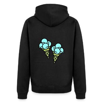 Eis Creme Ice Cream - Unisex Premium Bio Zip Hoodie - Schwarz - Hinten - Nico (187cm)