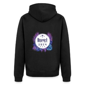 Lloret De Mar 2024 - Unisex Premium Bio Zip Hoodie - Schwarz - Hinten - Nico (187cm)