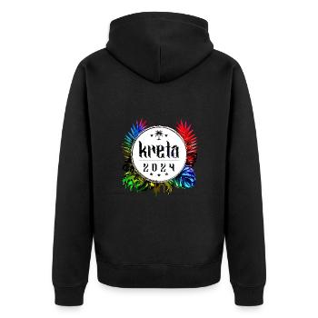 Crete 2024 Colorful - Unisex Premium Organic Zip Hoodie - black - Back - Nico (187cm)