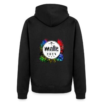 Malle 2024 Coloré - Veste à capuche bio Premium Unisexe - noir - Dos - Nico (187cm)