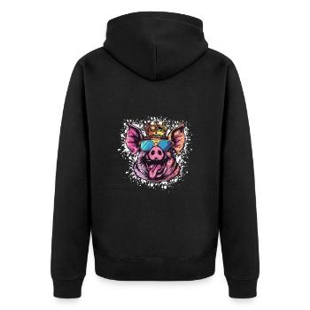 Bande dessinée de cochon - Veste à capuche bio Premium Unisexe - noir - Dos - Nico (187cm)