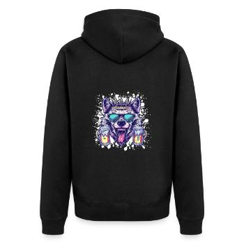 Fête de la bière Wolf - Veste à capuche bio Premium Unisexe - noir - Dos - Nico (187cm)