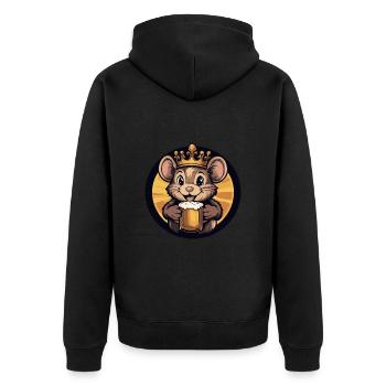 Mouse Beer Comic - Unisex Premium Organic Zip Hoodie - black - Back - Nico (187cm)