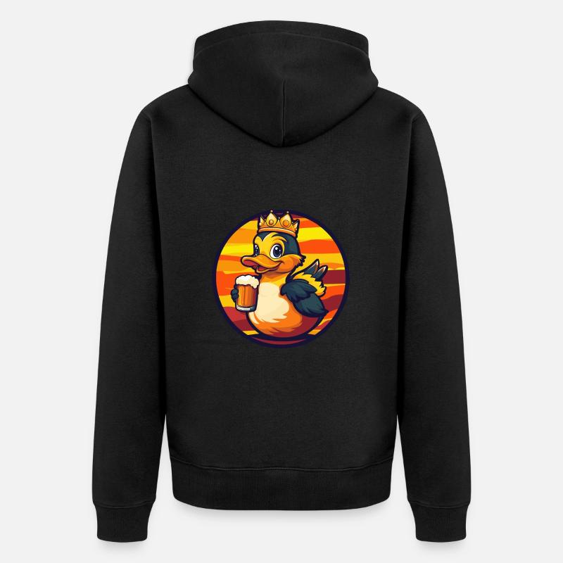 Ente Bier Comic - Unisex Premium Bio Zip Hoodie - Schwarz