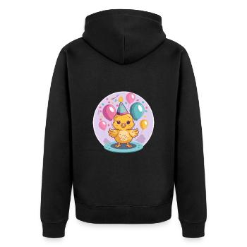 Huhn Geburtstag Comic - Unisex Premium Bio Zip Hoodie - Schwarz - Hinten - Nico (187cm)