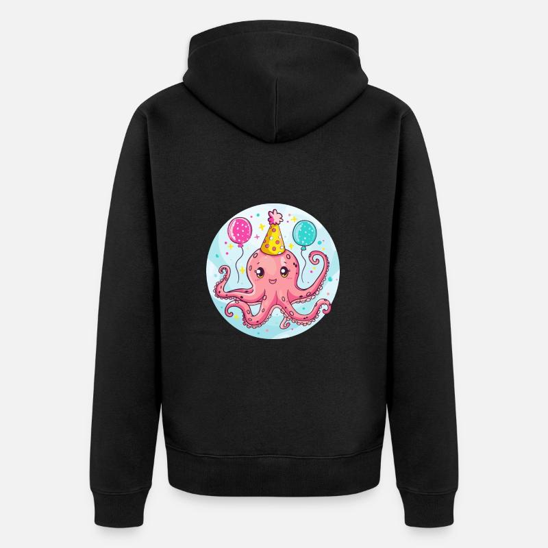 Octopus Birthday BD - Veste à capuche bio Premium Unisexe - noir