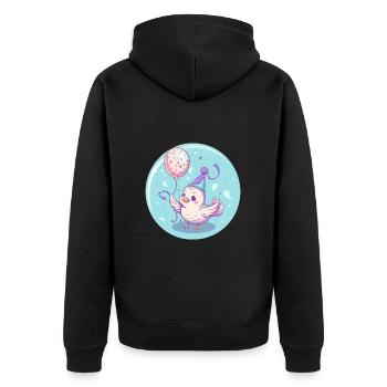 Taube Vogel Geburtstag Comic - Unisex Premium Bio Zip Hoodie - Schwarz - Hinten - Nico (187cm)