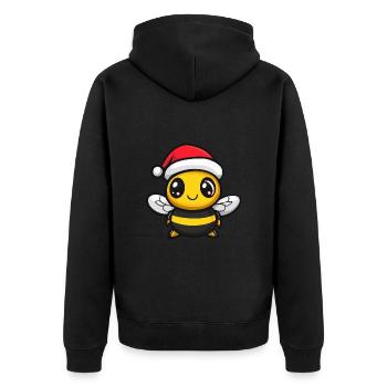 Biene Weihnachten Christmas - Unisex Premium Bio Zip Hoodie - Schwarz - Hinten - Nico (187cm)