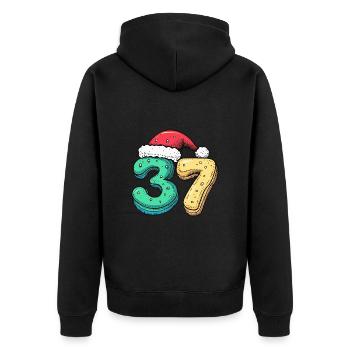 37 Numéro Noël - Veste à capuche bio Premium Unisexe - noir - Dos - Nico (187cm)