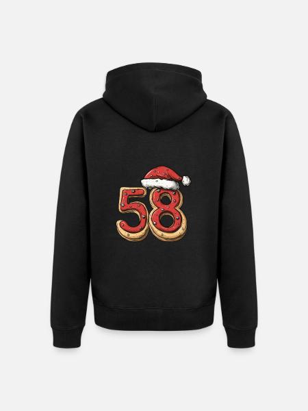 58 Number Christmas - Unisex Premium Organic Zip Hoodie - black