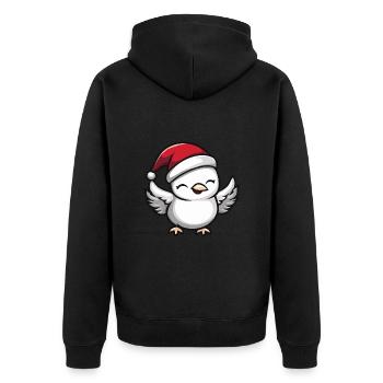 Dove Bird Christmas Cute - Unisex Premium Organic Zip Hoodie - black - Back - Nico (187cm)