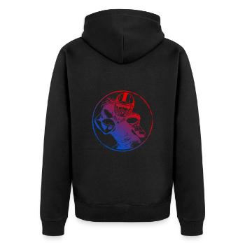 American Football Silhouette Colorful - Unisex Premium Organic Zip Hoodie - black - Back - Nico (187cm)