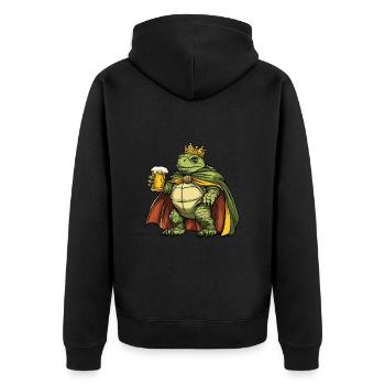 Turtle Beer Funny - Unisex Premium Organic Zip Hoodie - black - Back - Nico (187cm)