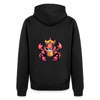 Crab Crab Beer Funny - Unisex Premium Organic Zip Hoodie - black - Back - Nico (187cm)