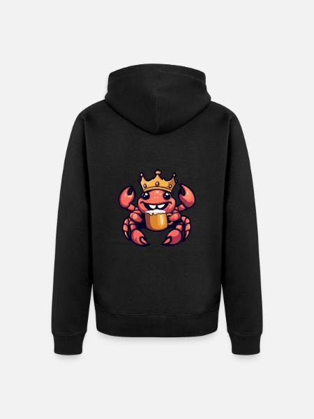 Crab Crab Beer Funny - Unisex Premium Organic Zip Hoodie - black
