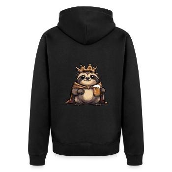 Sloth Beer Funny - Unisex Premium Organic Zip Hoodie - black - Back - Nico (187cm)
