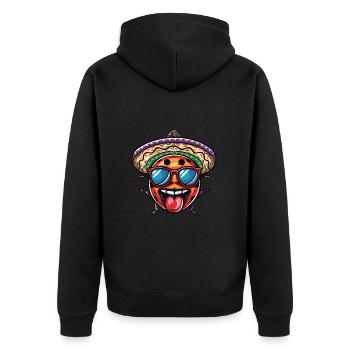 Marienkäfer Sombrero - Unisex Premium Bio Zip Hoodie - Schwarz - Hinten - Nico (187cm)