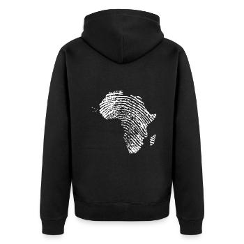 Afrique Continent Empreinte digitale ADN africain - Veste à capuche bio Premium Unisexe - noir - Dos - Nico (187cm)