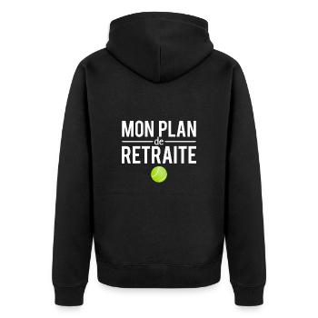 Mon plan de retraite blague tennis humour - Veste à capuche bio Premium Unisexe - noir - Dos - Nico (187cm)