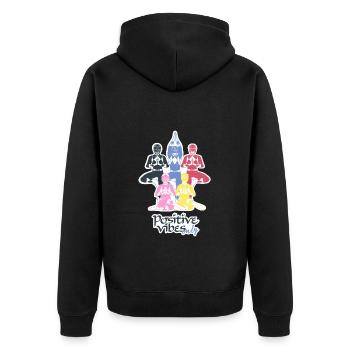 Power Rangers Tous les Rangers Yoga Position - Veste à capuche bio Premium Unisexe - noir - Dos - Nico (187cm)