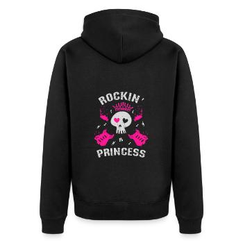 Rockin' Princess - Unisex Premium Organic Zip Hoodie - black - Back - Nico (187cm)