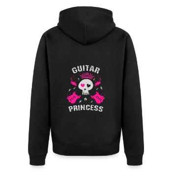 Guitar Princess - Unisex Premium Organic Zip Hoodie - black - Back - Nico (187cm)