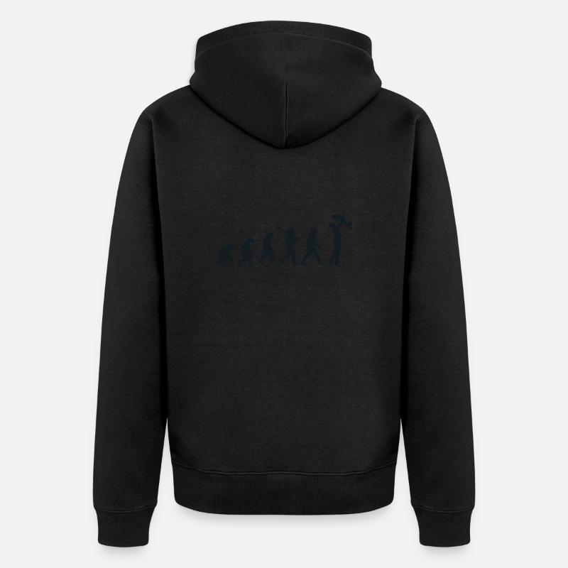 Évolution Darwin pour les Papas 👨‍👧‍👦 - Veste à capuche bio Premium Unisexe - noir