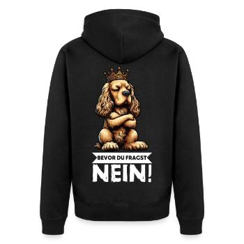 Before you ask: Cocker Spaniel Cocker Dog - Unisex Premium Organic Zip Hoodie - black - Back - Nico (187cm)